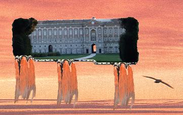 La Reggia di Caserta: un'immagine elaborata dellatterraggio